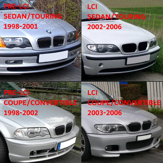 Bmw E46 Sedan 98-01 (Pre-Facelift) M4 Look Gloss Black Grills